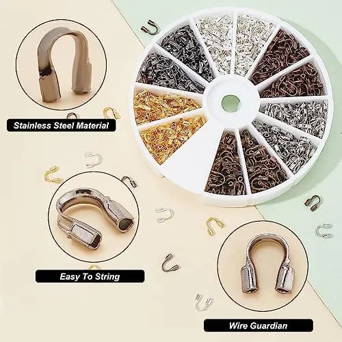 PH PandaHall 540pcs Brass Wire Guardians 4mm | Jewelry Wire Protectors for Beading & Jewelry Making thumbnail 5