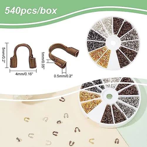 PH PandaHall 540pcs Brass Wire Guardians 4mm | Jewelry Wire Protectors for Beading & Jewelry Making thumbnail 2