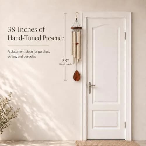 UpBlend Outdoors Bronze Aluminum Wind Chimes 38" (96.5cm) | Deep Tone E Major Pentatonic thumbnail 6