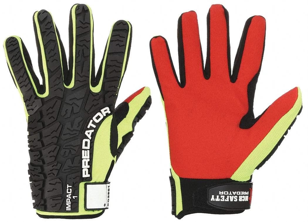 MCR Safety Predator Textured PU Coated Synthetic Leather Palm Gloves, Lime, Medium (1 Pair) | ANSI Cut Level A2 - main product image