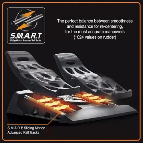 Thrustmaster TFRP Flight Rudder Pedals with S.M.A.R.T. Rail System, USB & RJ12, Black | Precision Flight Sim Controls for PC, PS5, Xbox thumbnail 5
