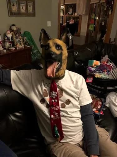 CreepyParty German Shepherd Dog Mask for Adults | Natural Latex Full Head Mask for Halloween & Cosplay thumbnail 5