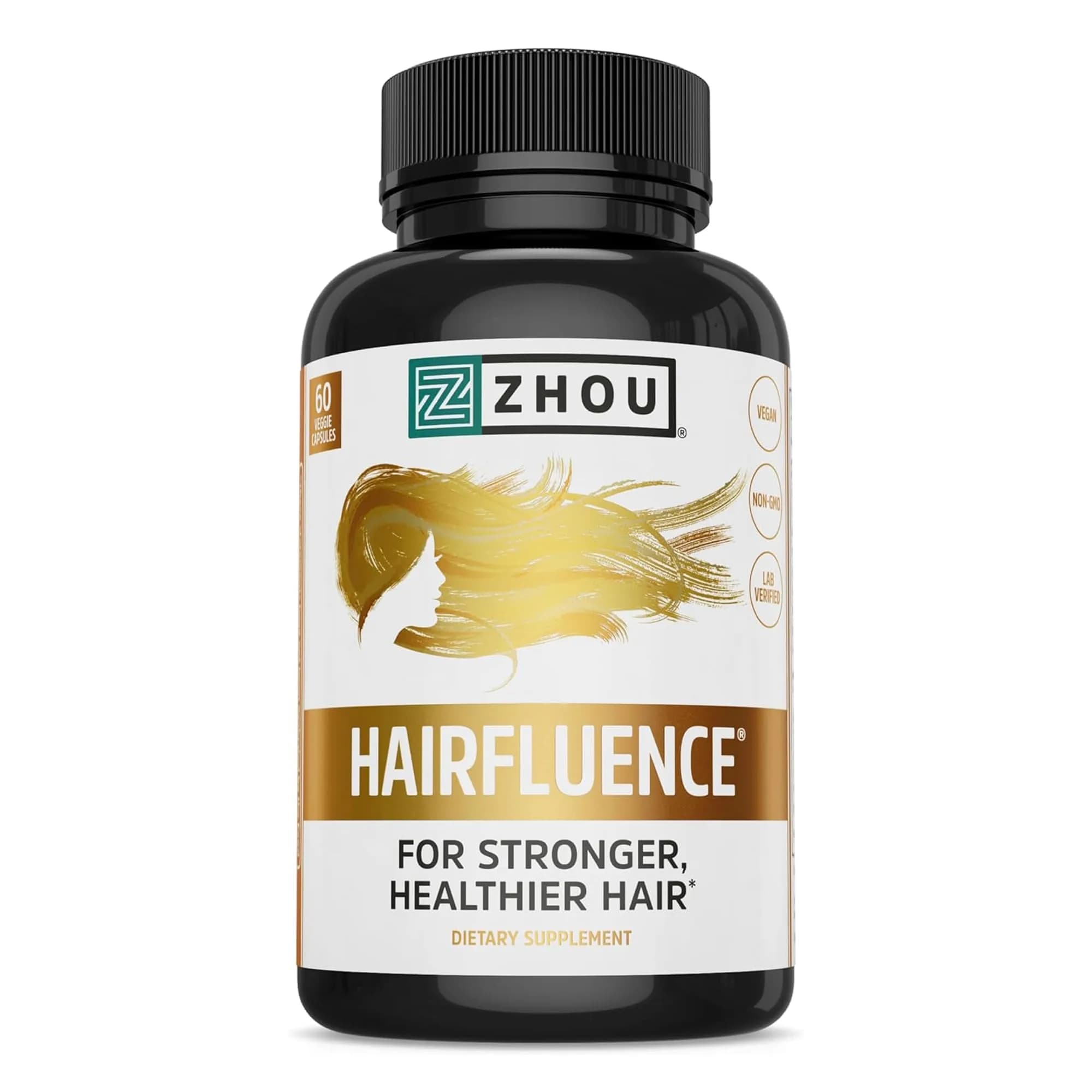 ZHOU Hairfluence Supplement - 60 Veggie Capsules | Supports Healthy Hair & Nails - main product image
