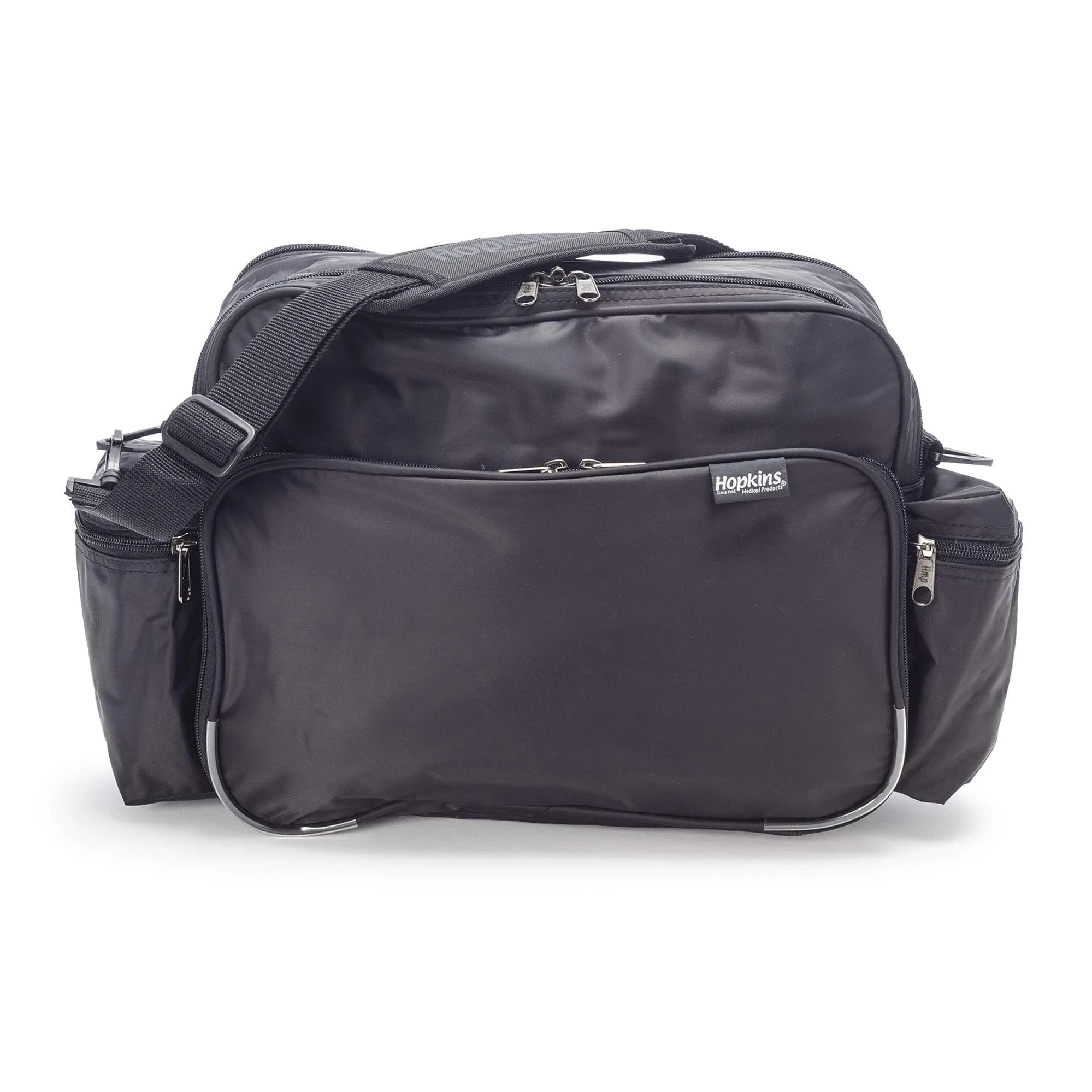 Hopkins Medical Products Home Health Shoulder Bag 14x11x7 inch Waterproof Nylon Navy Blue — Black