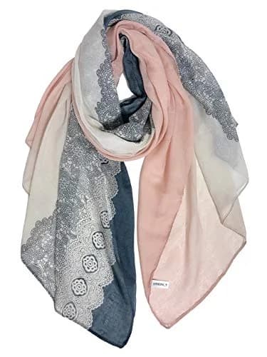 GERINLY Lace Printed Scarf for Women Lightweight Cotton | Casual & Stylish (70-120c) thumbnail 1