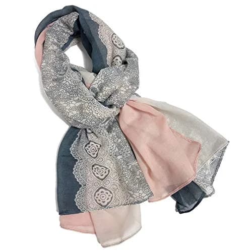 GERINLY Lace Printed Scarf for Women Lightweight Cotton | Casual & Stylish (70-120c) thumbnail 6