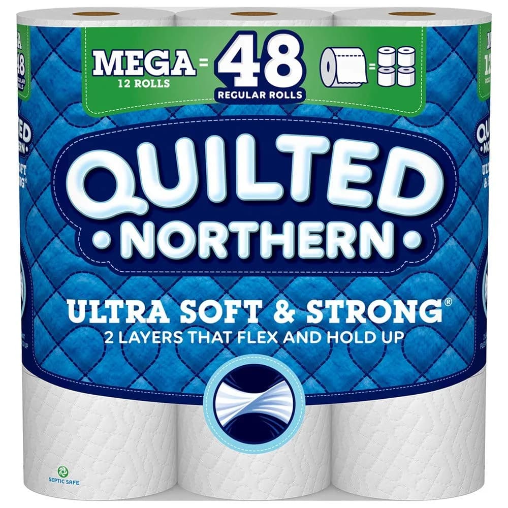 Quilted Northern Ultra Soft & Strong Toilet Paper, 32 Mega Rolls (10496 Sheets Total) | 2-Ply Bath Tissue — Mega