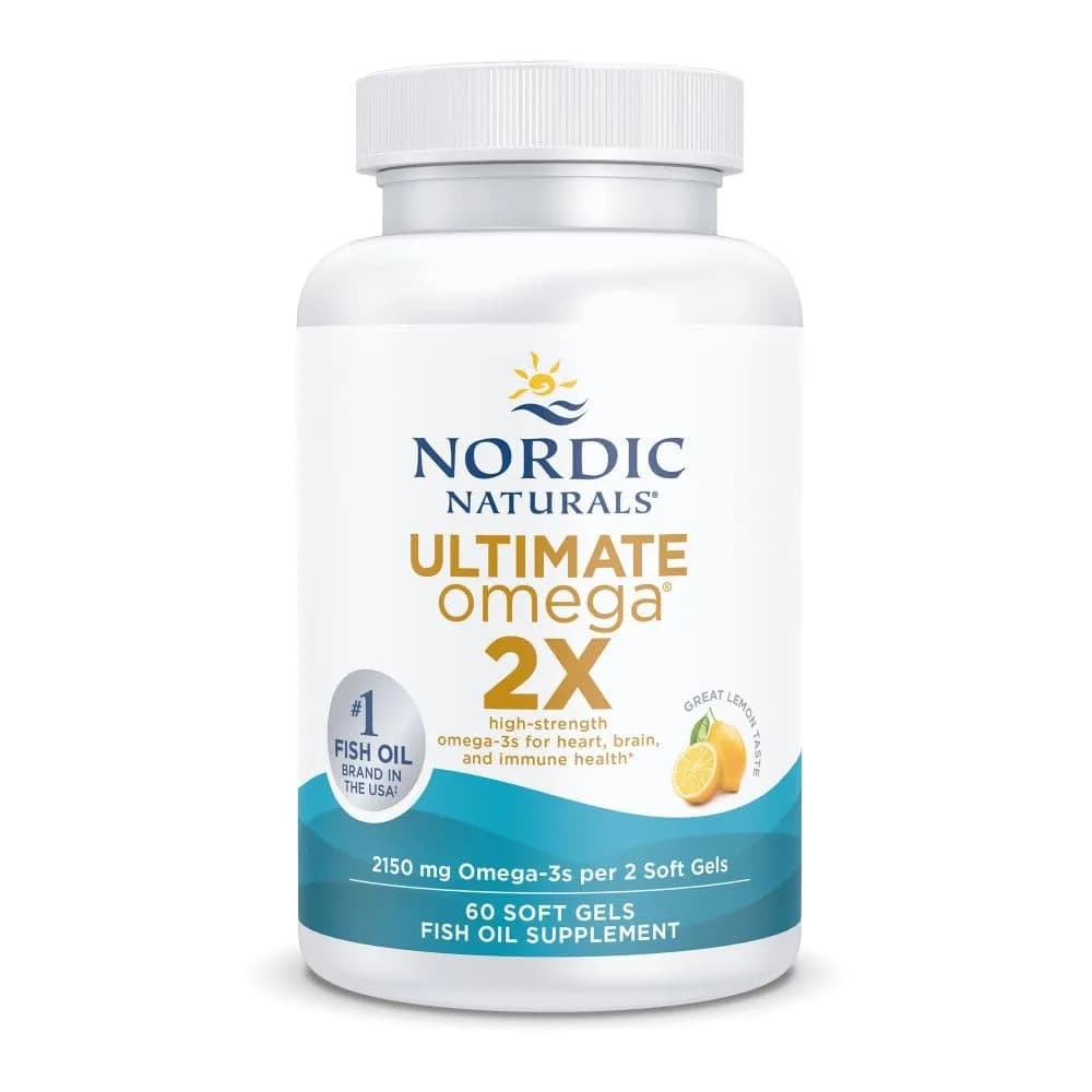Nordic Naturals Ultimate Omega 2X, 60 Softgels | 2150mg Fish Oil with Lemon Flavor for Heart & Brain Support - main product image