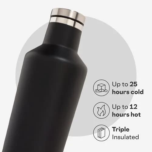 Corkcicle Classic Canteen 750ml (25 oz) Triple Insulated Bottle, Black | Keeps Drinks Cold 25 Hrs, Hot 13 Hrs thumbnail 3