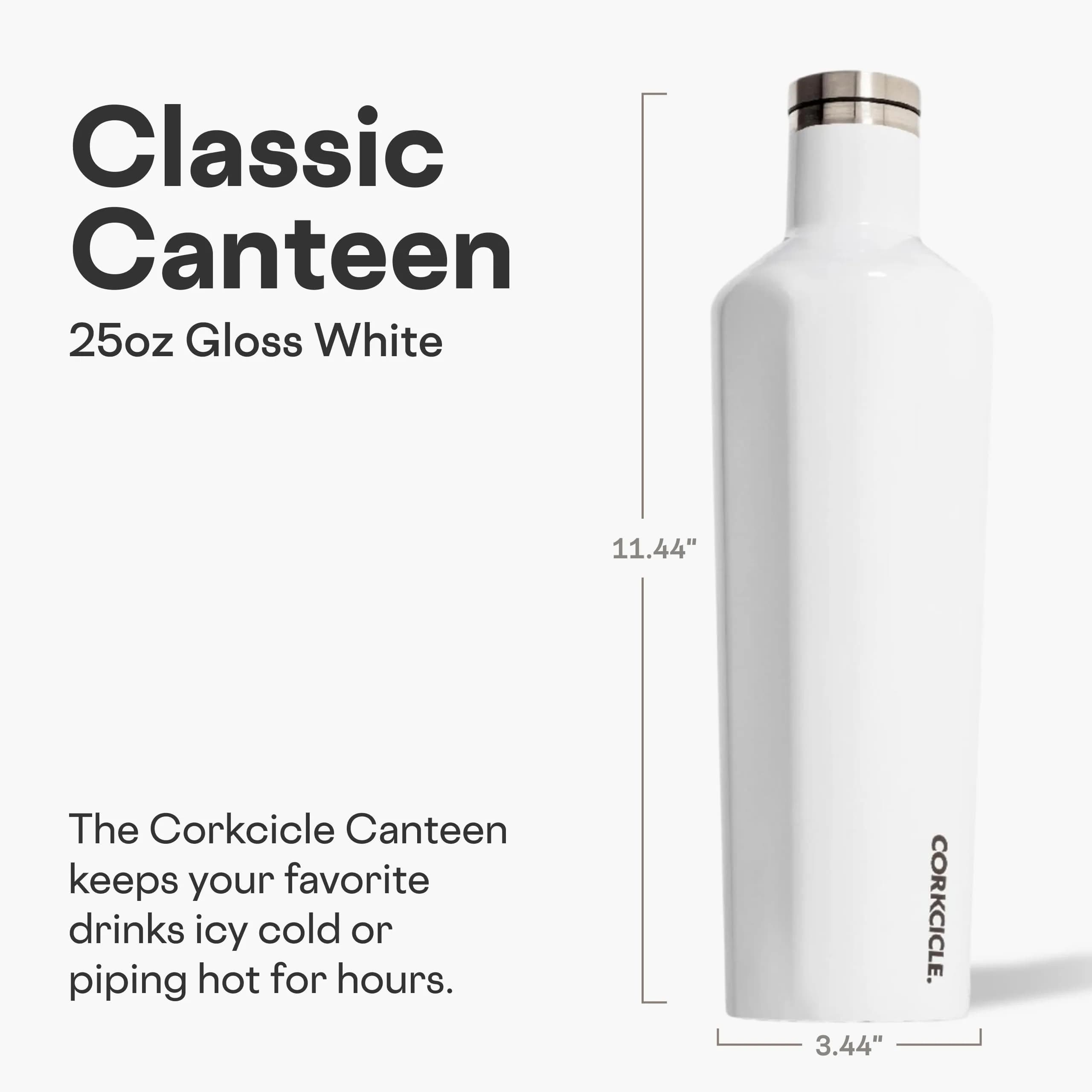 Corkcicle Classic Canteen 25 oz Triple Insulated Bottle, Gloss White thumbnail 2