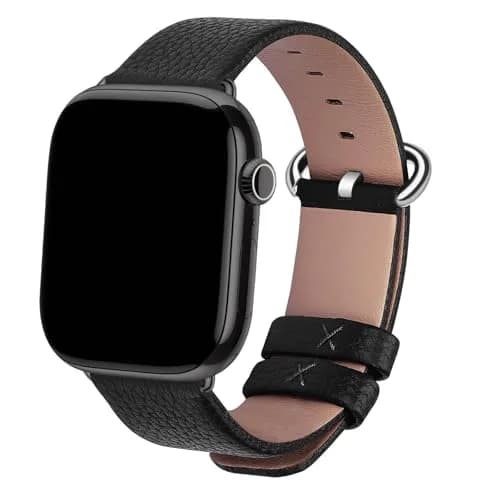 Fullmosa Leather Band for Apple Watch 46/45/44/42mm | Elegant, Genuine Cowhide Leather, Unisex thumbnail 1