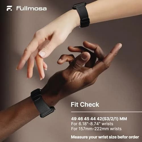Fullmosa Leather Band for Apple Watch 46/45/44/42mm | Elegant, Genuine Cowhide Leather, Unisex thumbnail 5