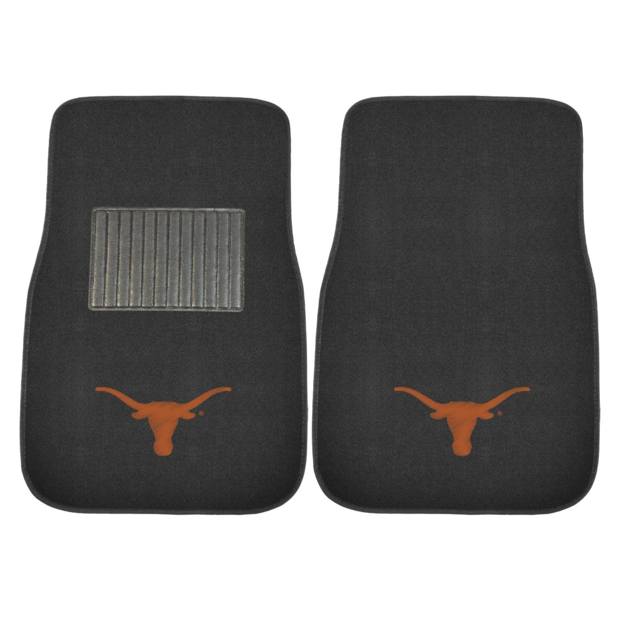 FANMATS NCAA Texas Longhorns 2-Pack Embroidered Car Mat Set | Universal Fit, Durable Polyester, Officially Licensed, Black - main product image