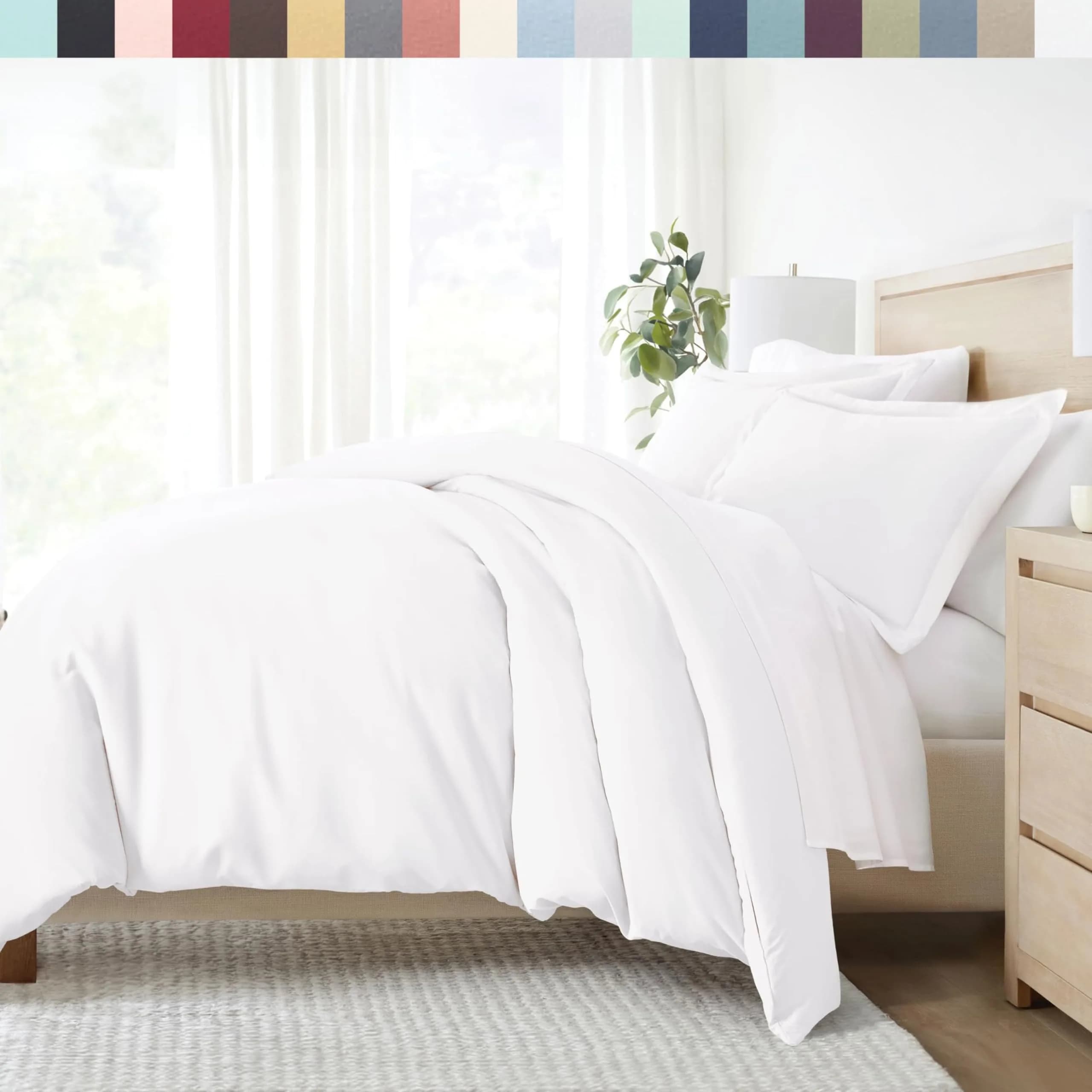 Linen Market Soft Brushed Microfiber Duvet Cover Set King | Luxurious & Durable — White