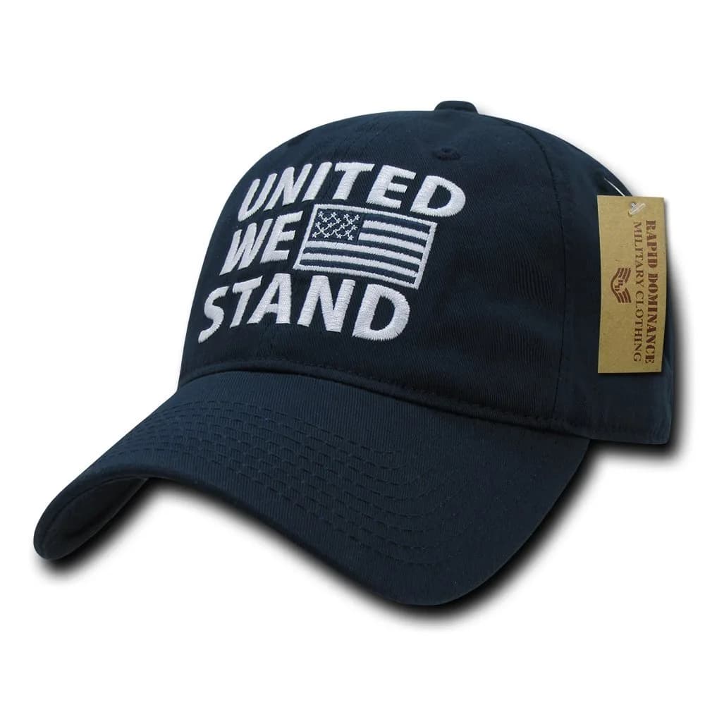 Rapid Dominance Relaxed Graphic Cap, Khaki | Classic Dad Hat Fit & Embroidered Logo — Navy