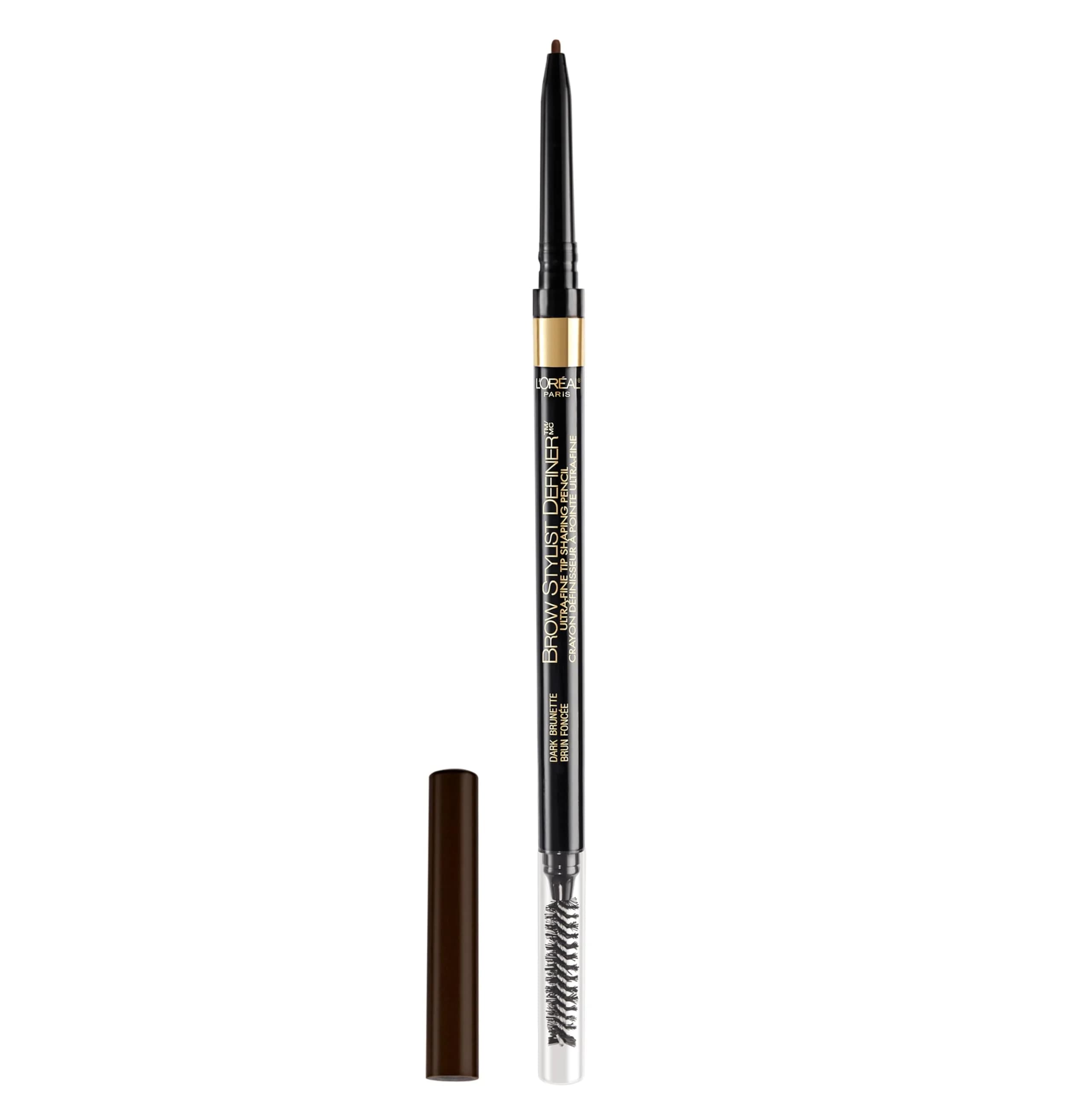 L'Oreal Paris Brow Stylist Definer Waterproof Eyebrow Pencil, Dark Brunette | Ultra-Fine Mechanical Pencil for Precise, Natural Brows — SINGLE