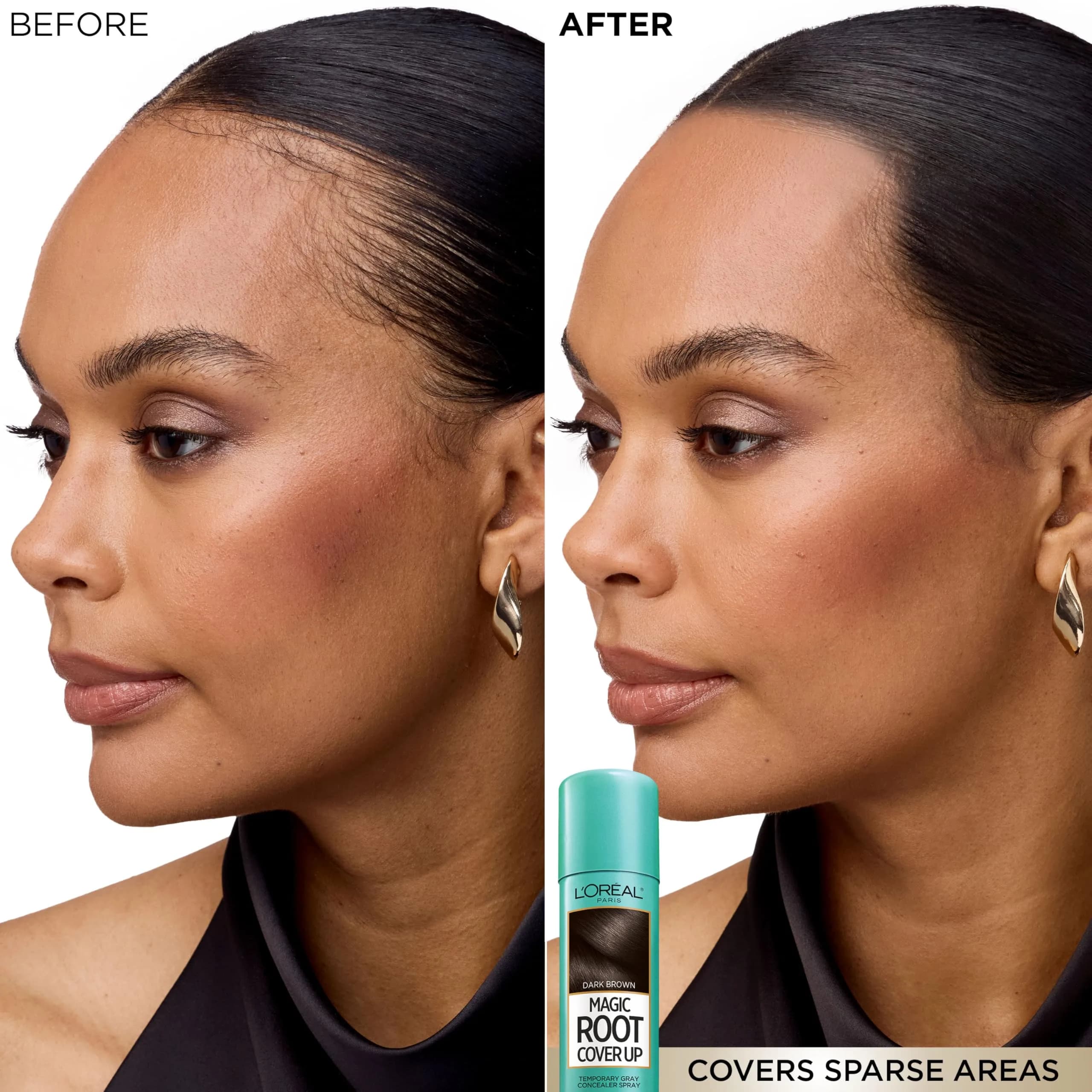 L'Oreal Paris Magic Root Cover Up Gray Hair Spray, Dark Brown, 2 oz (59 ml) | Ammonia-Free Temporary Root Concealer thumbnail 5