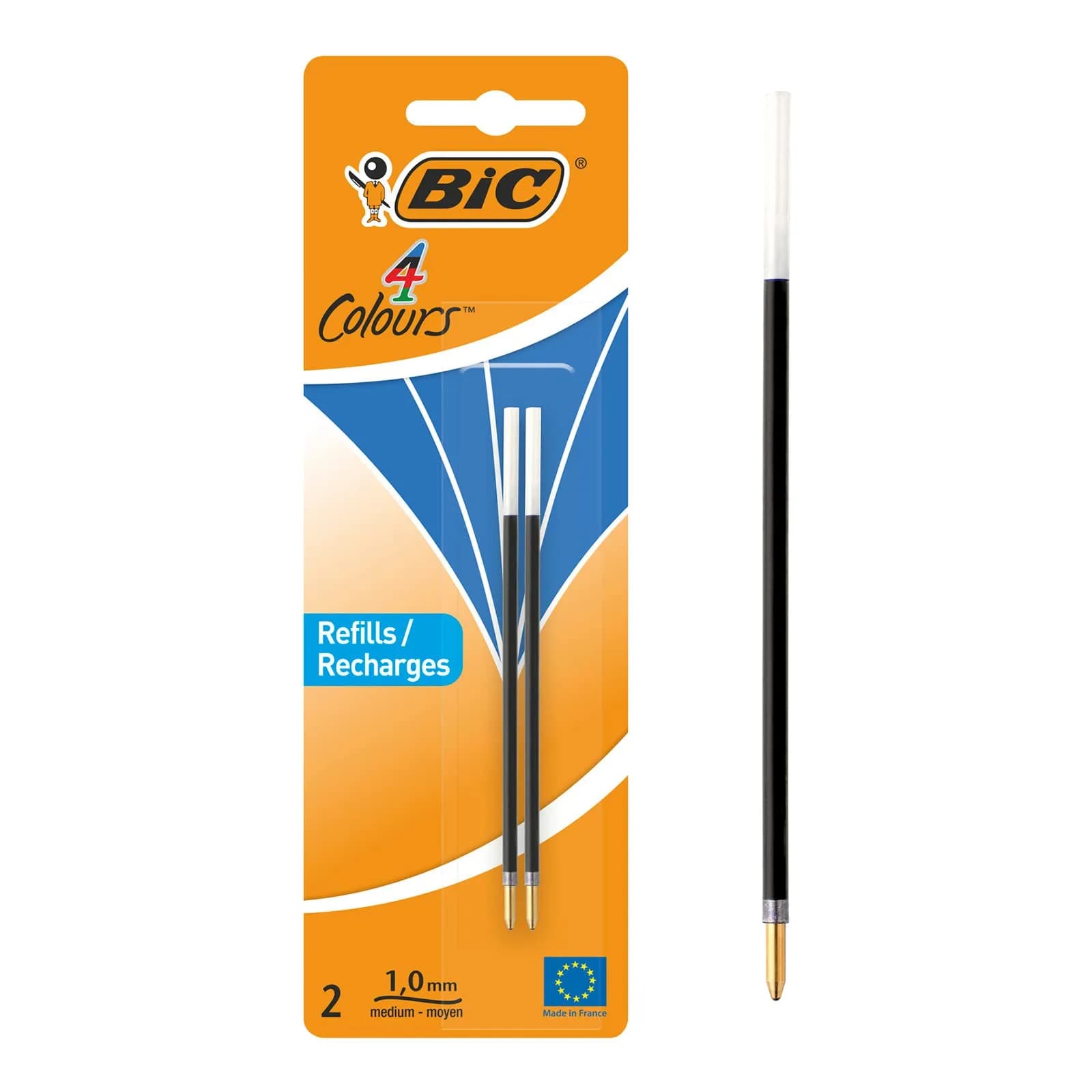 BIC Ballpoint Pen 4 Colours 2 Items Blue | 4 Ink Colours, 2 Pack, USA Import