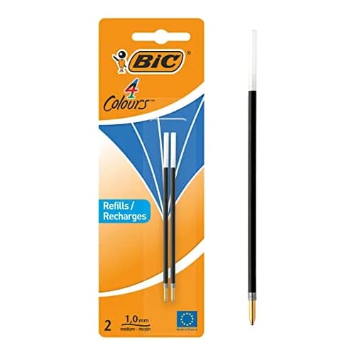 BIC Ballpoint Pen 4 Colours 2 Items Blue | 4 Ink Colours, 2 Pack, USA Import thumbnail 1