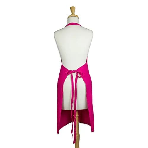 DII Neon Pink Chef Apron | Unisex Cotton Kitchen Essential (28in x 32in) thumbnail 2