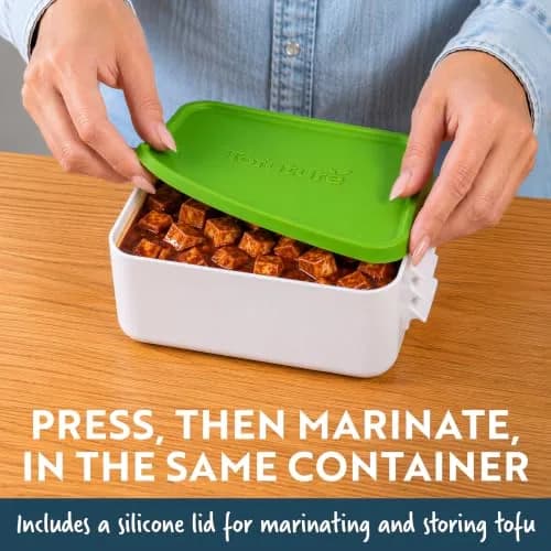 Tofuture Tofu Press | Self-Contained Vegan Tofu Water Remover, Fits 8-16 oz | Dishwasher Safe thumbnail 5