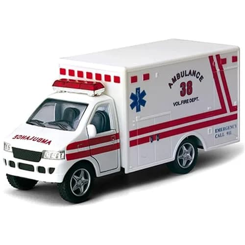 KiNSMART Rescue Team Ambulance 12.7cm (5") Die Cast Metal with Pullback Action | ASTM-Tested Toy Vehicle thumbnail 1
