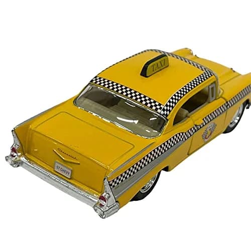 KiNSMART 1957 Chevy Bel Air Coupe 1:40 Scale 5" Die Cast Metal Classic Toy Car (Taxi) | Authentic Miniature with Pull-Back Action thumbnail 5