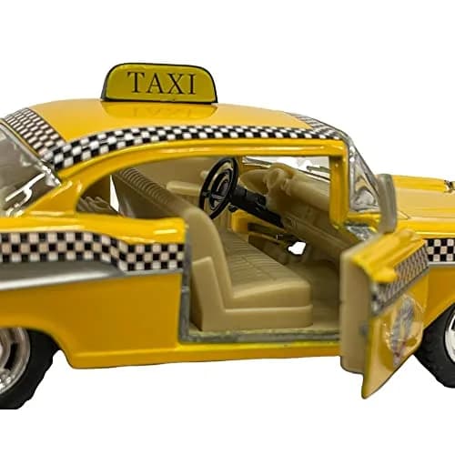 KiNSMART 1957 Chevy Bel Air Coupe 1:40 Scale 5" Die Cast Metal Classic Toy Car (Taxi) | Authentic Miniature with Pull-Back Action thumbnail 6