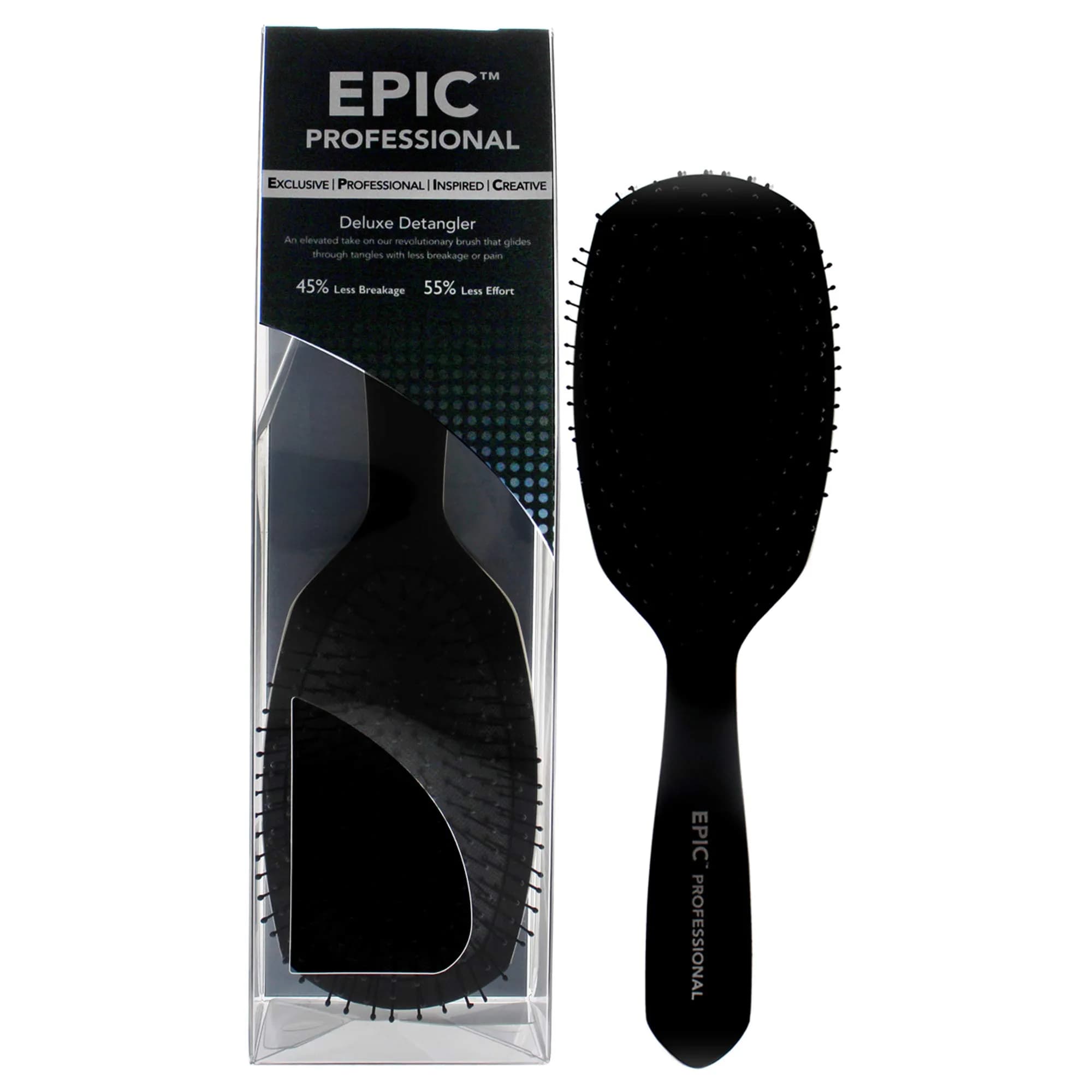 Wet Brush Epic Professional Detangler Brush Black | 2.87 in Width x 2.04 in Height x 9.76 in Length (7.3 cm x 5.2 cm x 26.8 cm) — Black