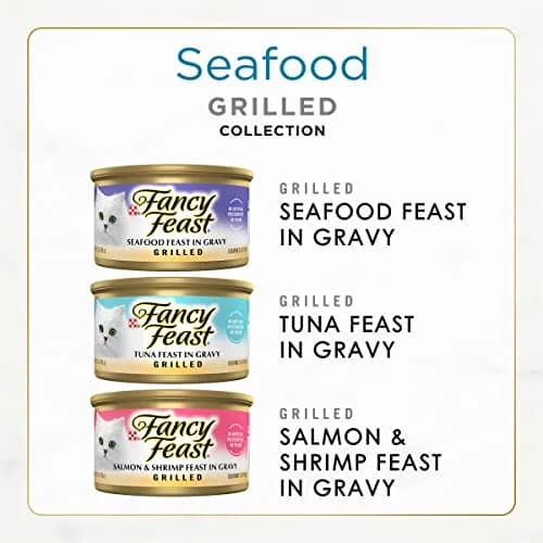 Purina Fancy Feast Grilled Seafood Wet Cat Food, 3 oz Cans, 30-Pack | Complete Nutrition for Adult Cats thumbnail 2