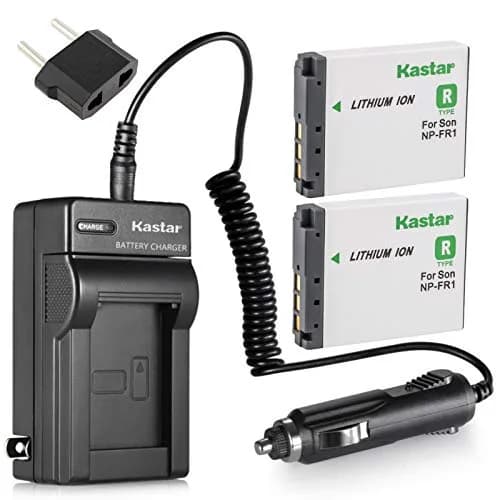 Kastar NP-FR1 Battery 2-Pack & Charger Kit for Sony NPFR1, DSC Models | 18-Month Warranty, 2 Batteries, Travel & Car Chargers thumbnail 1