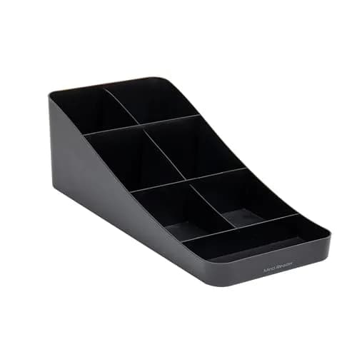 Mind Reader Countertop Condiment Station Organizer with 7 Compartments | Black, 7.25"L x 15.5"W x 5.25"H thumbnail 4