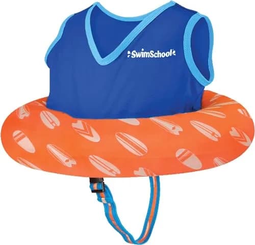 SwimSchool Deluxe Swim Trainer (Berry/Blue) | Heavy Duty Toddler Float Vest with Adjustable Safety Seat thumbnail 1