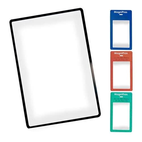 MagniPros Premium 3X (300%) Page Magnifying Fresnel Lens 4.5" x 7" | Ideal for reading small prints & low vision aids thumbnail 1