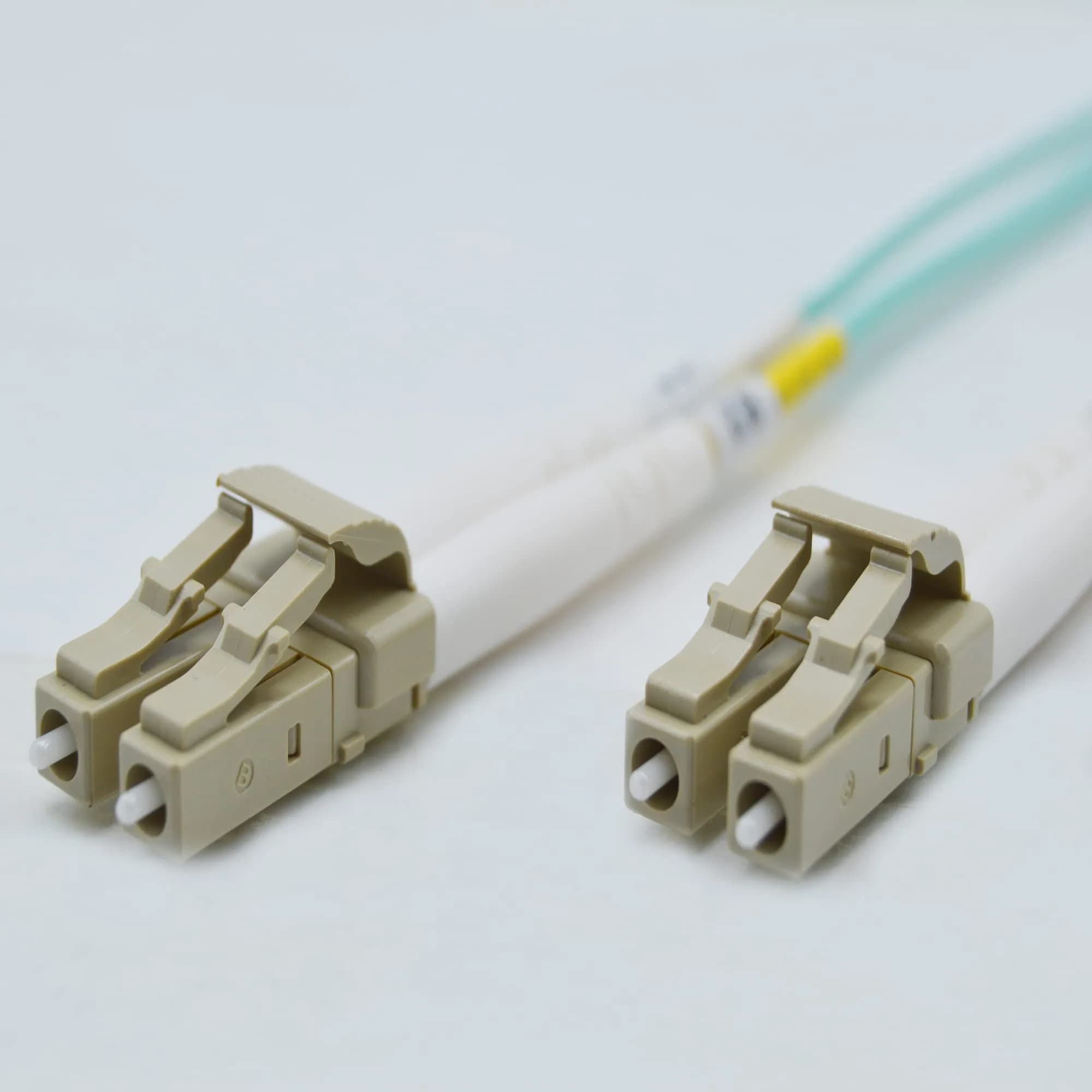 FCD 0.5M OM4 LC-LC Fiber Patch Cable | 10Gb Duplex Multimode, 50/125µm, Aqua Jacket - main product image