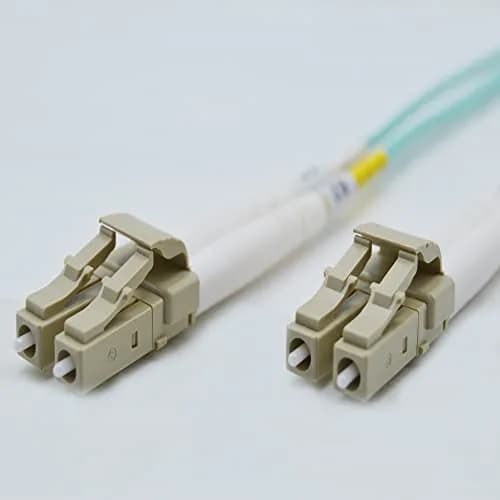 FCD 0.5M OM4 LC-LC Fiber Patch Cable | 10Gb Duplex Multimode, 50/125µm, Aqua Jacket thumbnail 1