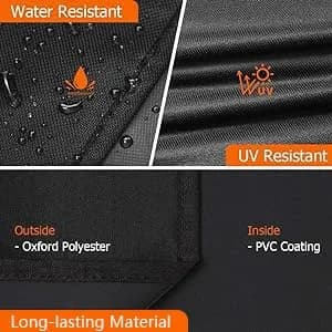 iCOVER 82 Inch Grill Cover Charcoal | Heavy Duty Waterproof Outdoor BBQ Cover for Weber, Char-Broil, Brinkmann, etc. thumbnail 6