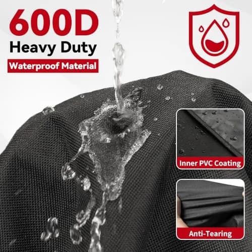 iCOVER 82 Inch Grill Cover Charcoal | Heavy Duty Waterproof Outdoor BBQ Cover for Weber, Char-Broil, Brinkmann, etc. thumbnail 3