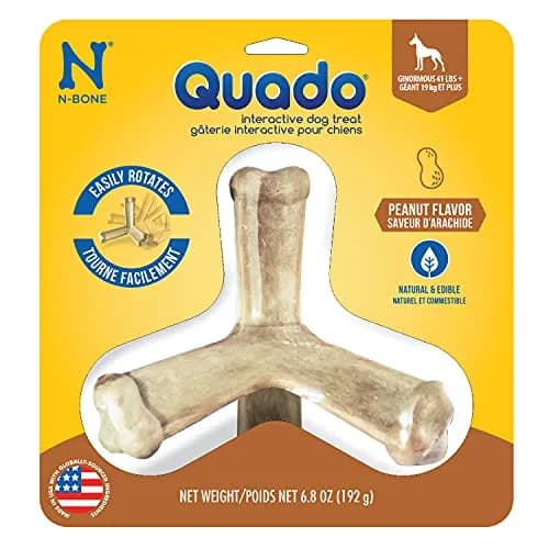 N-Bone Quado Edible Dog Chew Peanut Flavor | Organic Interactive Bone for Oral Health thumbnail 1