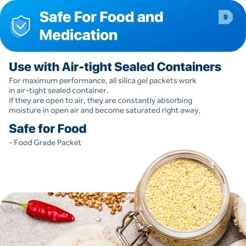 Dry & Dry Silica Gel Packets 300 Gram | Rechargeable Moisture Absorbers for Food & Electronics thumbnail 3