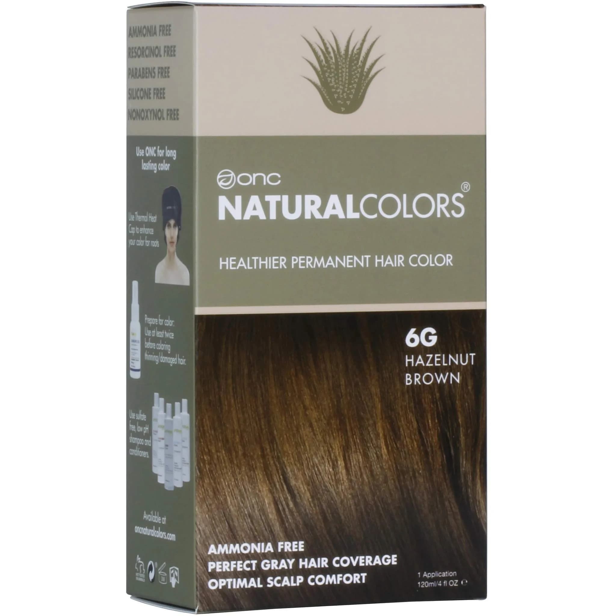 ONC NATURALCOLORS Hazelnut Brown 4 fl. oz. | Heat Activated Organic Hair Dye, 100% Gray Coverage