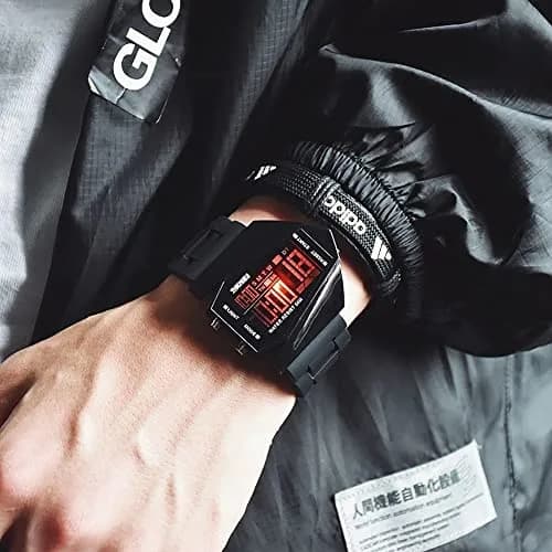 Gosasa Men Sports Military Watch 47mm Digital LED Light Water-Resistant (Black) thumbnail 3