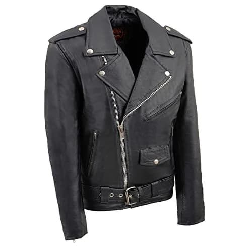 Milwaukee Leather Boys' Motorcycle Jacket Size 34 | Classic Black Leather Youth Riding Gear thumbnail 1