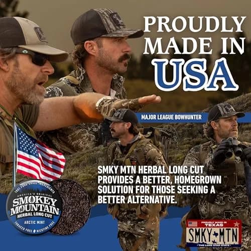 Smokey Mountain Herbal Long Cut Arctic Mint, 5 Can Box | Tobacco-Free, Nicotine-Free Herbal Snuff Alternative thumbnail 7