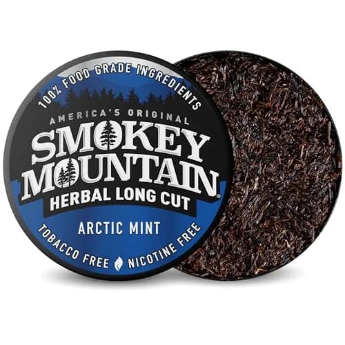 Smokey Mountain Herbal Long Cut Arctic Mint, 5 Can Box | Tobacco-Free, Nicotine-Free Herbal Snuff Alternative thumbnail 2