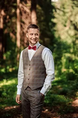 Alizeal Mens Solid Mini Squares Formal Bow Tie 12cm x 7cm Adjustable Neck 28-50cm thumbnail 7