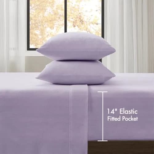 True North by Sleep Philosophy Micro Fleece Sheets Twin Size Bed Set 3 Piece Lavender | Ultra-Soft Cozy Winter Bedding thumbnail 5