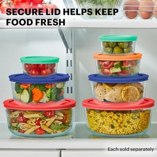 Pyrex Simply Store 7-Pack Glass Food Storage Containers Set with Lids 1.9L (7-Cup) | Airtight & Leak-Resistant for Kitchen & Pantry thumbnail 4