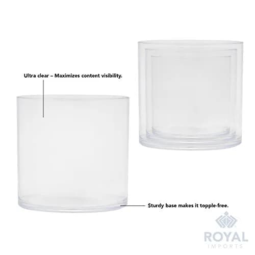 Royal Imports Acrylic Cylinder Flower Vase 5"x5" | Non-Breakable, Clear, Modern thumbnail 3