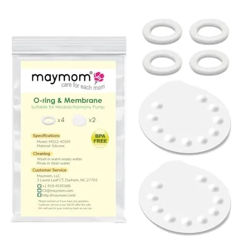 Maymom Replacement O-Rings & Membranes for Medela Harmony Manual Pump | 6 Count (4 O-Rings, 2 Membranes) thumbnail 1